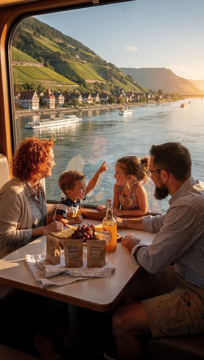 Fahrgäste genießen von einem Panoramawagen aus die beeindruckende Aussicht auf verschlungene Flussverläufe und bewaldete Gebirgszüge in Deutschland.